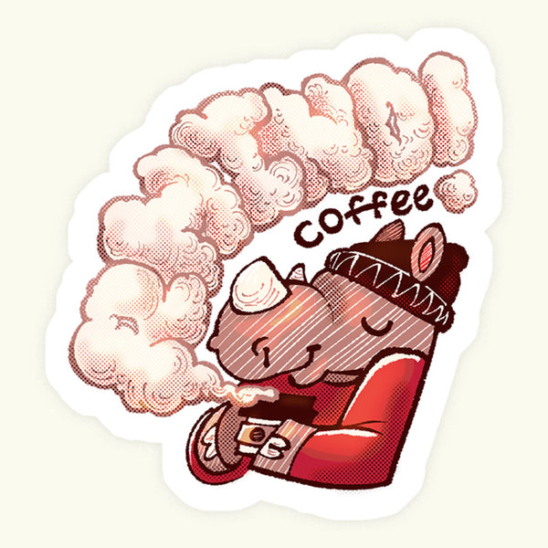 Steamy Rhino Sticker